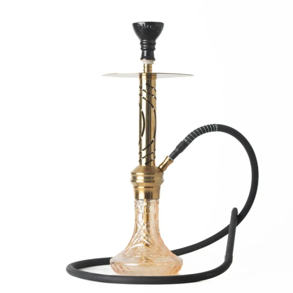 COCOYAYA-Valeria-Hookah-Golden.webp COCOYAYA Valeria Hookah – Rainbow Stem with Black Base - Image 1