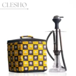 COCOYAYA Vasco Hookah with Travel Bag – Bronze Stem & Transparent Glass Base (20 Inches)