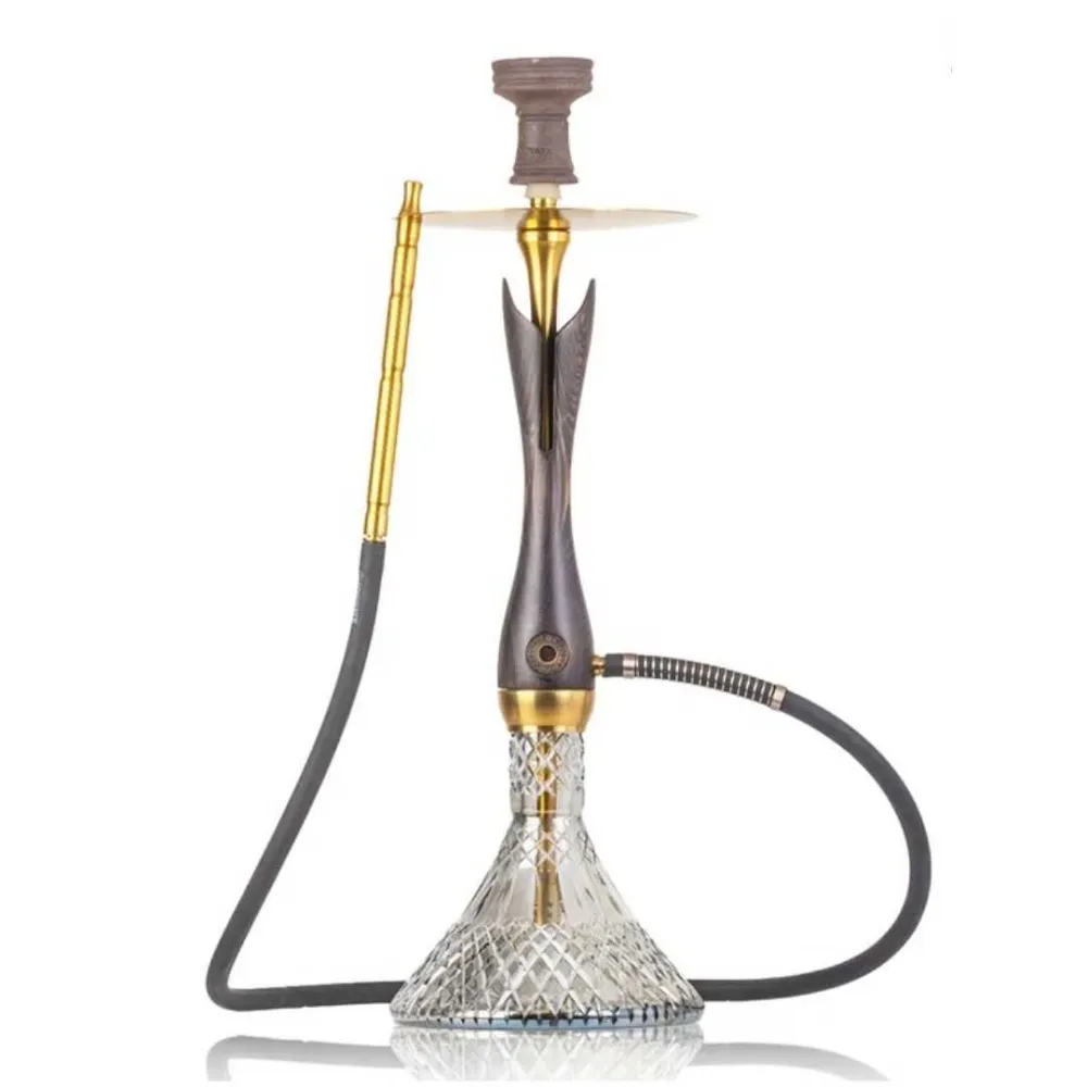 COCOYAYA-Wood-Pro-Hookah-Black-Stem-Transparent-Base.webp COCOYAYA Wood Pro Hookah – Black Wooden Stem & Transparent Glass Base - Image 1