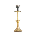 Fighter Hookah - Golden Stem with Grey Base - Image 2