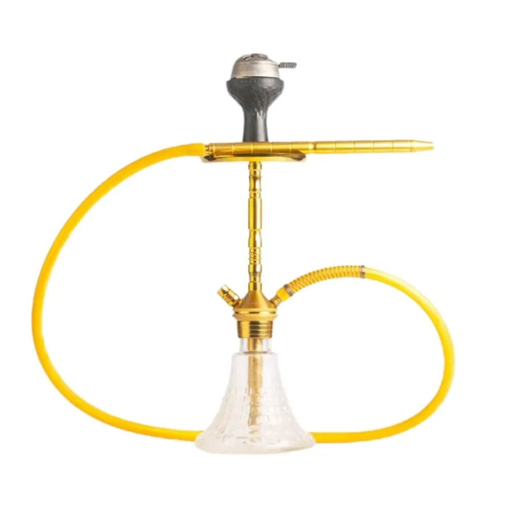 Fighter-Hookah-R2-Gold-Stem-_-Transparent-Base-2.webp Pablo Hookah with Bag – Transparent Base with Gold Stem - Image 1