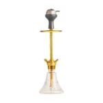 Pablo Hookah with Bag – Transparent Base with Gold Stem - Image 3
