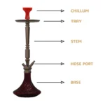 COCOYAYA King Series Rafeo Hookah - Coffee Stem with Purple Glass Base - Image 2