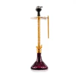 COCOYAYA King Series 2.0 Plus Hookah with Black Carry Bag - Gold Stem / Purple Base - Image 2