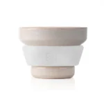 Dot Single Hole Ceramic Hookah Phunnel Bowl – White - Image 3