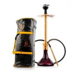 COCOYAYA King Series 2.0 Plus Hookah with Black Carry Bag - Gold Stem / Purple Base