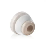 Dot Single Hole Ceramic Hookah Phunnel Bowl – White - Image 2
