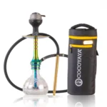 COCOYAYA VIP Bobby Hookah with Bag - Rainbow Stem / Transparent Crackle Base