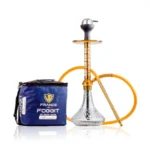 VG France Alexander JLS Hookah with Bag - Gold Stem / Transparent Base