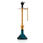COCOYAYA King Series 2.0 Gem Hookah with Black Carry Bag - Gold Stem / Ocean Green Base - Image 2