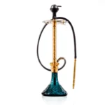 COCOYAYA King Series 2.0 Gem Hookah with Black Carry Bag - Gold Stem / Ocean Green Base - Image 4