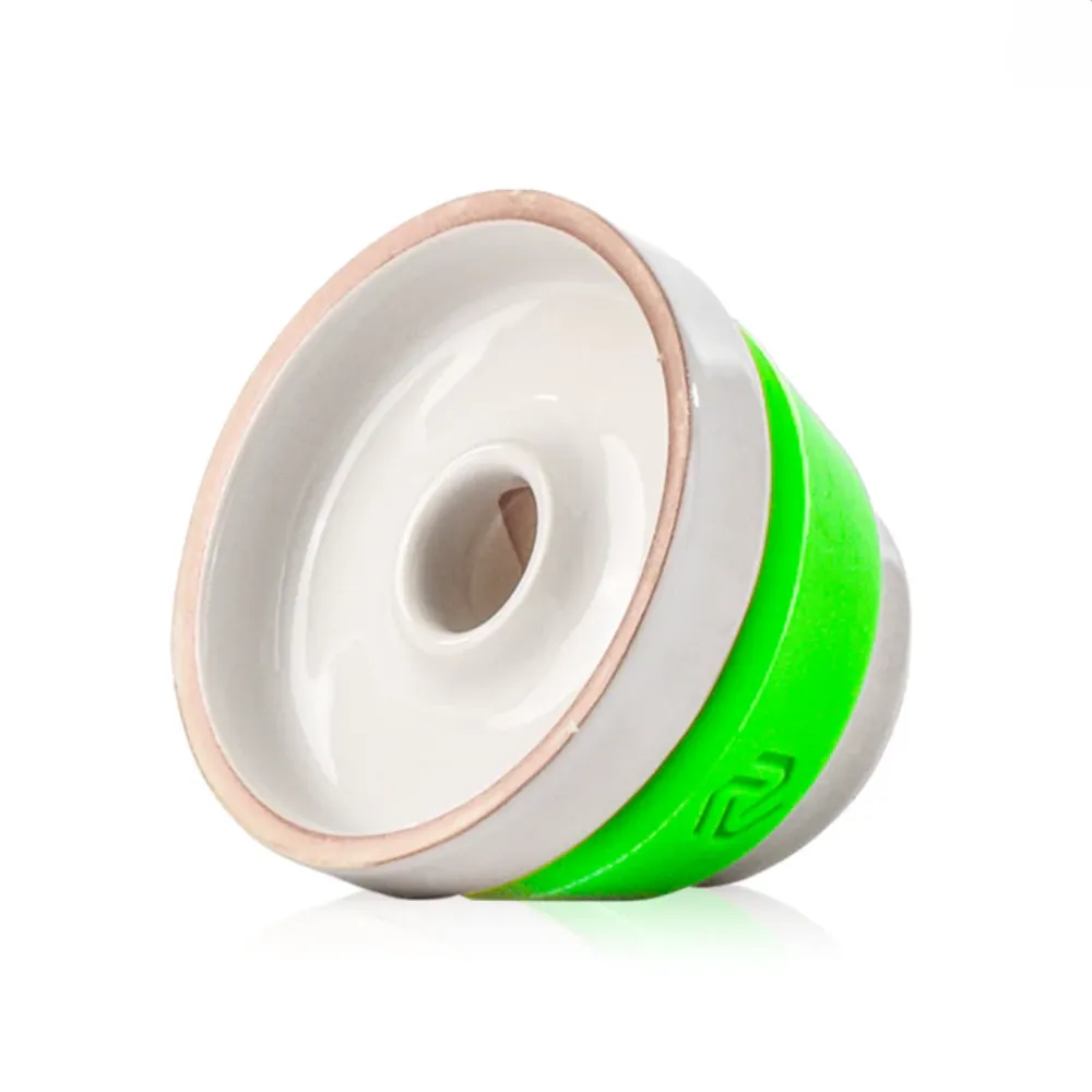 ORANGE-MINT-24.webp Dot Single Hole Ceramic Hookah Phunnel Bowl – Green - Image 1