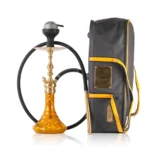 COCOYAYA Simba Hookah with Carry Bag - Gold Stem / Amber Glass Base