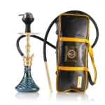 COCOYAYA Simba Hookah with Carry Bag - Gold Stem / Navy Glass Base