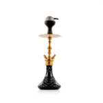 COCOYAYA Simba Hookah with Camel Carry Bag - Gold Stem / Black Glass Base - Image 3
