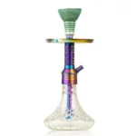 VG France Dark Knight Gem Hookah with Bag – Rainbow Stem / Transparent Base - Image 3