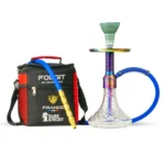 VG France Dark Knight Gem Hookah with Bag – Rainbow Stem / Transparent Base