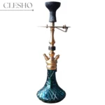 COCOYAYA Simba 2.0 Hookah with Carry Bag – Gold Stem / Navy Glass Base