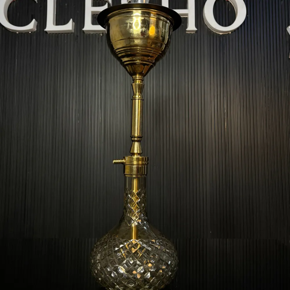 ORANGE-MINT-95.webp TSB Cabana Hookah – Golden Stem with Golden Base + Free Carry Bag - Image 1