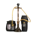Sultan Hookah - Black Base / Bronze Stem & Dual Carry Bags