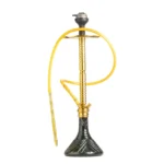 Sultan Hookah - Golden Stem With Black Base – The Ultimate Shisha Experience With Qube Shisha