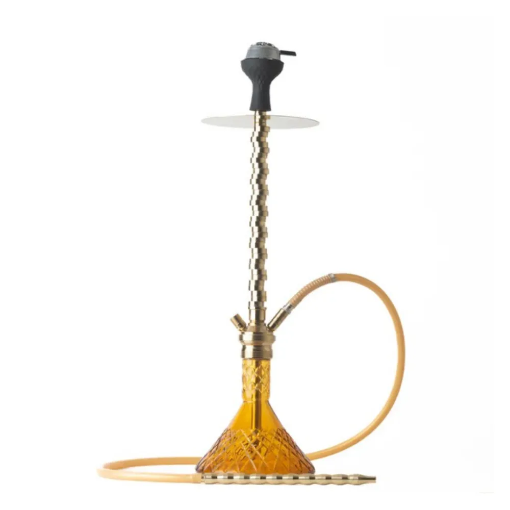 Sultan-Terminator-Hookah-GB1-Amber-_-Amber-Base-_-Gold-Stem.webp Sultan Terminator Hookah GB1 - Amber Base with Gold Stem - Image 1