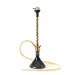 Sultan Terminator Hookah - Golden Stem with Black Base & Dual Carry Bags