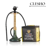 VG Sikander Hookah – Premium Gold Stem with Green Glass Base
