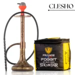 VG Sikander Hookah – Premium Rose Gold Stem with Gold Glass Base