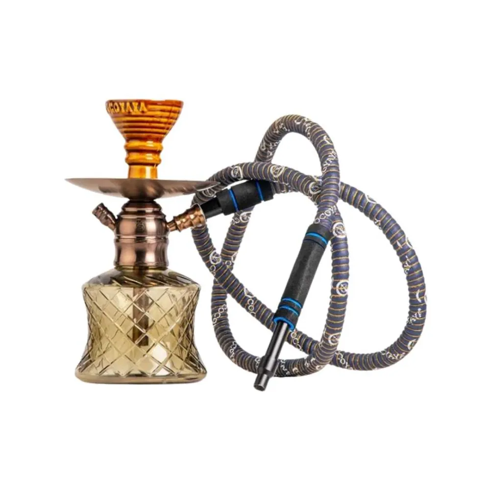X14-Hookah-Grey-Base-_-Gold-Stem.webp COCOYAYA X14 Hookah – Bronze Stem | Grey Glass Base - Image 1