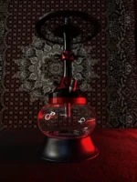 12 Star Hookah 20 Inch with Transparent Base & Red Stem | Multi-Vent Design - Image 8