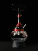 12 Star Hookah 20 Inch with Transparent Base & Red Stem | Multi-Vent Design