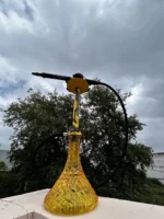 El Bomber Jack Hookah – Yellow Stem with Transparent Base (30 Inches) - Image 2