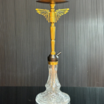 Falcon Fly Hookah – Gold Stem with Transparent Base