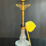Falcon Fly Hookah – Gold Stem with Transparent Base - Image 4