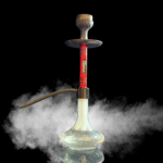 Alishan Hookah – 25 Inch | Red Stem with Transparent Base