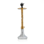 VG Romeo Skull Hookah - Golden Stem / Transparent Base | 34 Inch - Image 3
