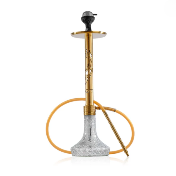 VG Romeo Skull Hookah - Golden Stem / Transparent Base | 34 Inch