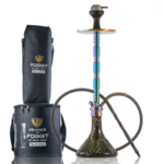Sultan Igor Hookah with 2 Bags – Rainbow Stem / Emerald Green Base | 32-Inch Premium Hookah