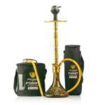 Sultan Igor Hookah with 2 Bags – Golden Stem / Black Base | 32-Inch Premium Hookah