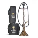 Sultan Orchan Hookah with 2 Bags - Black Base / Black Stem