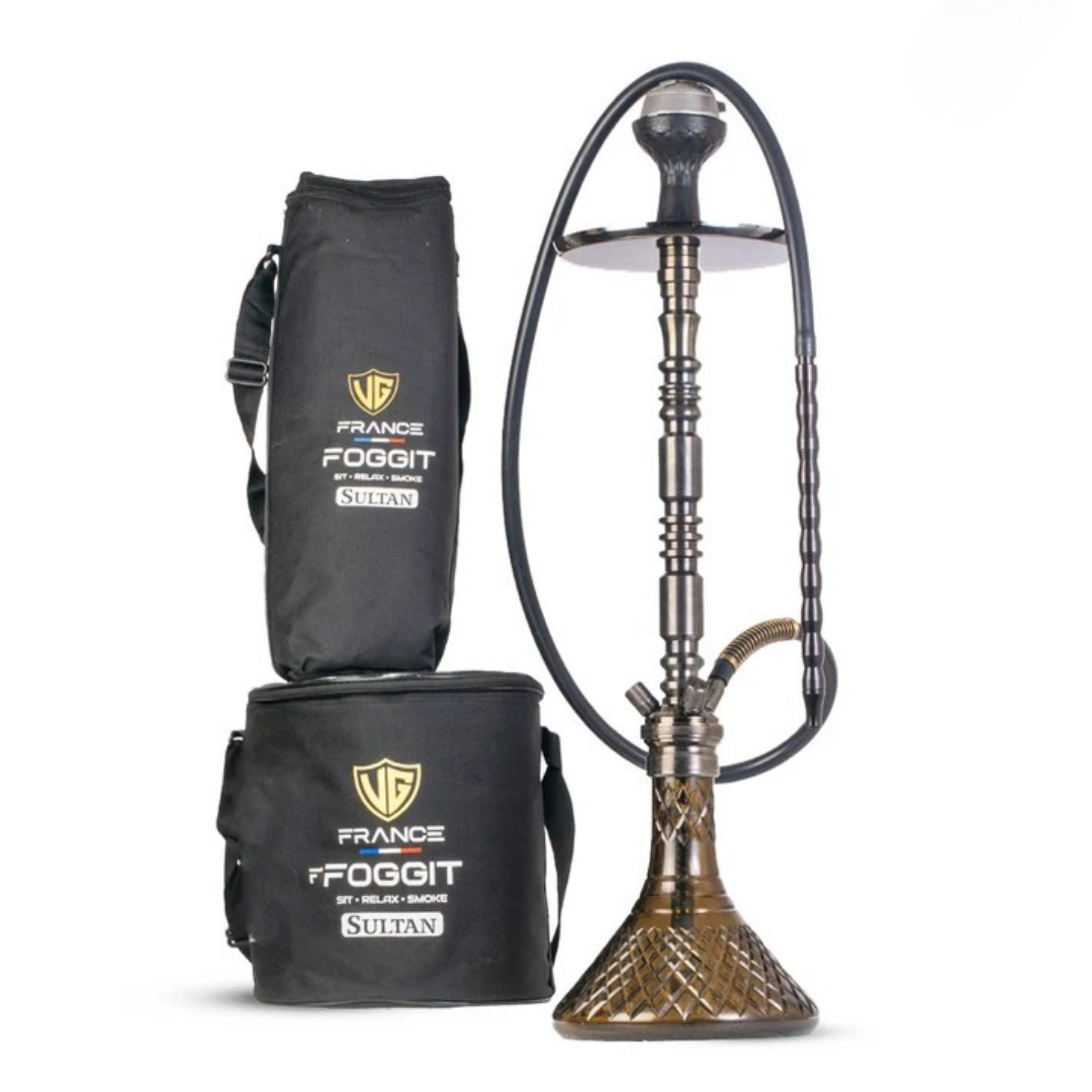 untitled-design-36.png Sultan Orchan Hookah with 2 Bags - Black Base / Black Stem - Image 1