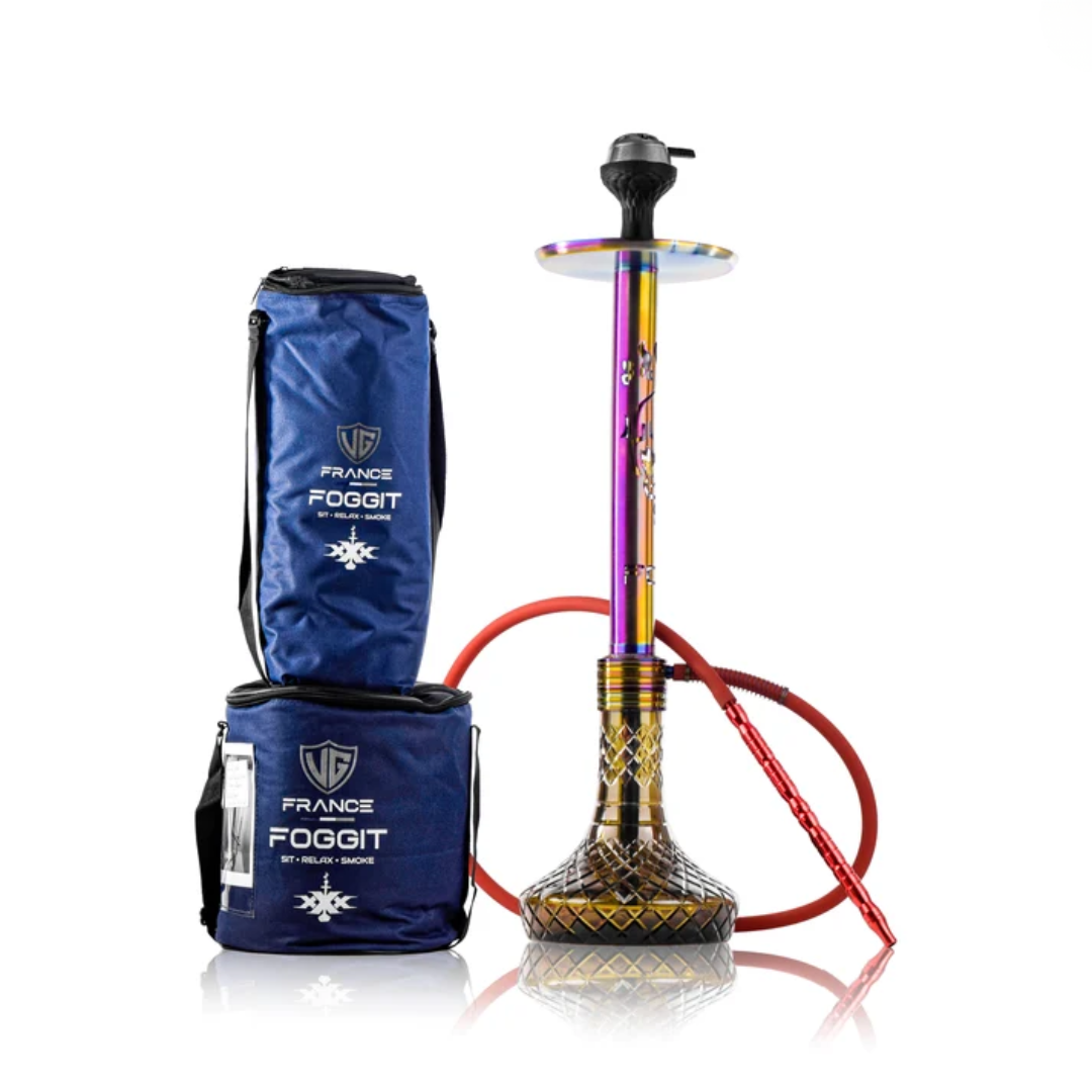 untitled-design-88.png VG Romeo Vault Hookah – Rainbow Skull Stem with Emerald Green Base (34 Inches) - Image 1